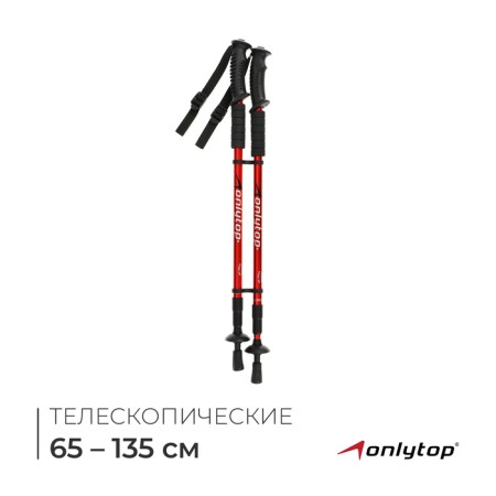 Sticks for Scandinavian walking online, telescopic, 3 sections, up to 135 cm, 2 pcs., Mix color
