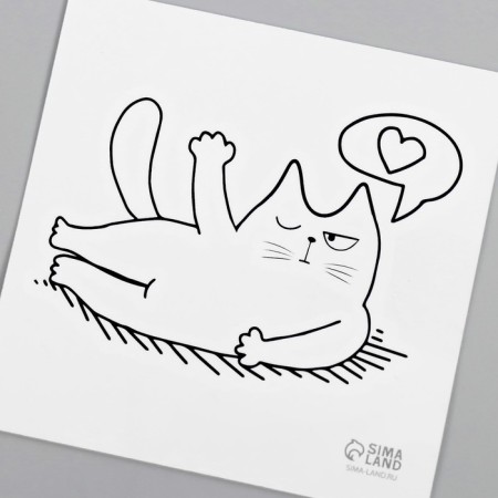 Tattoo on the body Black "Business Cat" 6x6 cm-5