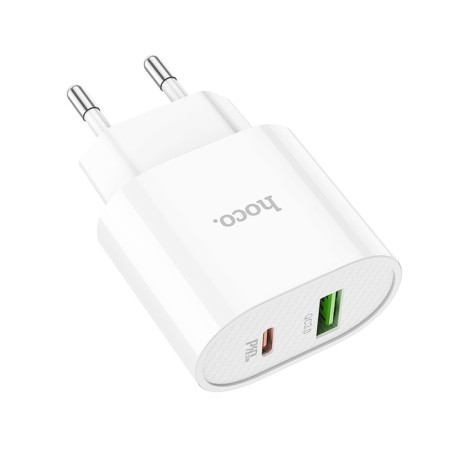 Network charger Hoco C95a, Type -C - PD 20 W 3 A, USB Qc3.0 - 18 W 3 A, White-2