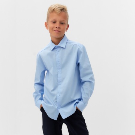 Shirt for the boy Minaku: School Collection, Blue Color, Height 122 cm