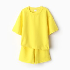 Костюм детский (футболка, шорты) MINAKU: Casual Collection цвет жёлтый, рост 110 см