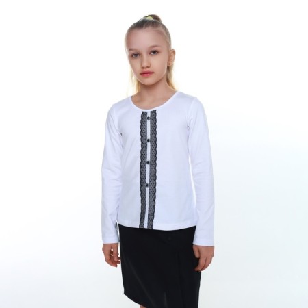 School blouse for a girl, white color, height 146 cm