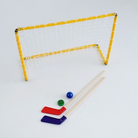 Hockey, set 5 in 1: club 2 pcs, gate, washer, ball, in the box-1