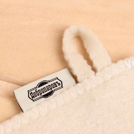 Mitten for a bath with embroidery "with a light steam" first variety-2