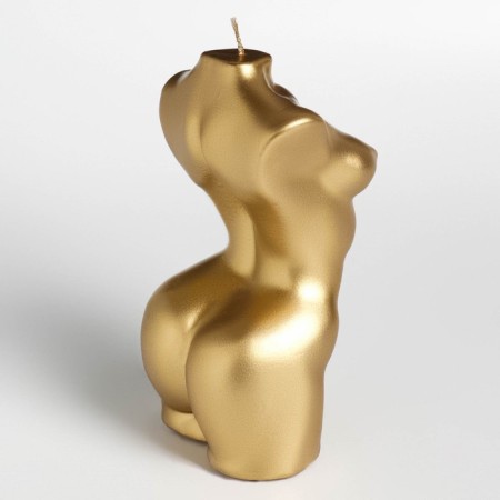 Figure candle Lacked "Women's silhouette", 10 cm, gold-3