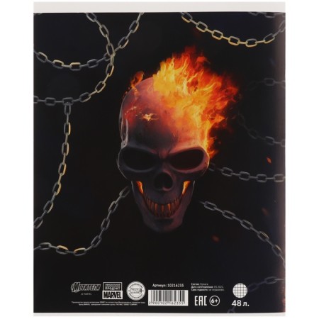 Notebook 48 sheets in a cage, cardboard cover, Avengers-3