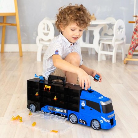 Auto -Vorot Case Givito "Police Plot", with cars, with a tunnel, blue color, 59 cm-3
