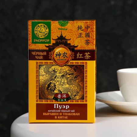 Black large -leaf tea Shennun Puer, cardboard. UP., 100 g-1