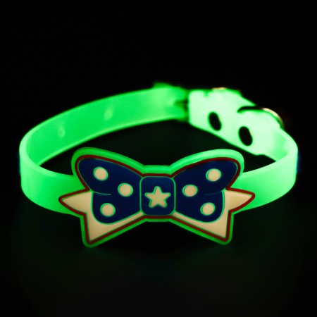 Collar "bow", 28 x 1 cm, Osh 18-24 cm, transparent/blue-5