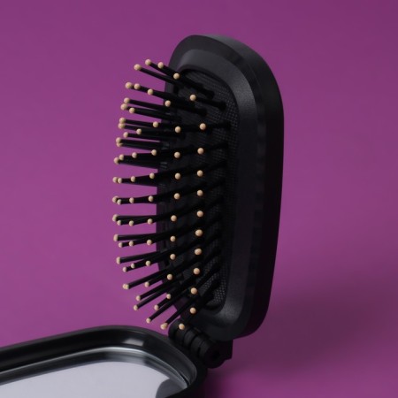 The comb is massage, folding, mirror, 9.5 × 5.5 cm, black color-6