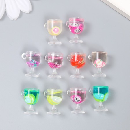 Decor for creativity Plastic "Lemonad in the glass" MIX 2x1.5x1.1 cm