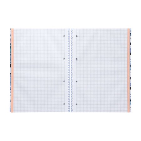 A4 college, 80 sheets in a cage on the crest of Floral Collection, hard cover, multi-colored cut, glossy lamination-1