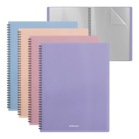 Folder 20 inserts on spirals, A4, 600 μm, Erichkrause "Matt Manga", texture "Sand", mix-1