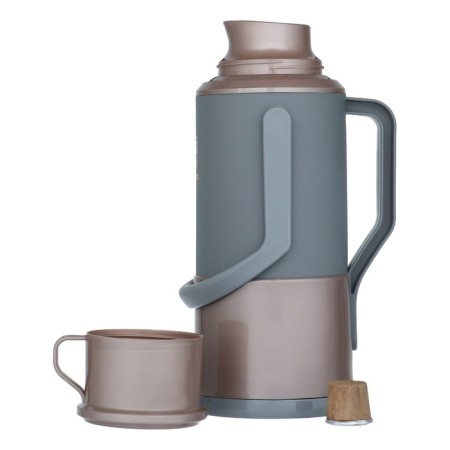 Thermos 1.2 l, with a glass flask, retains heat 24 hours, brown-1