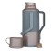 Thermos 1.2 l, with a glass flask, retains heat 24 hours, brown
