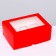 Packaging for cupcakes with a window for 6 cellulose cupcakes, scarlet, 25 x 17 x 10 cm