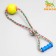 Cable toy with chewing elements "Ball with 1 handle", up to 36 cm, multi -colored