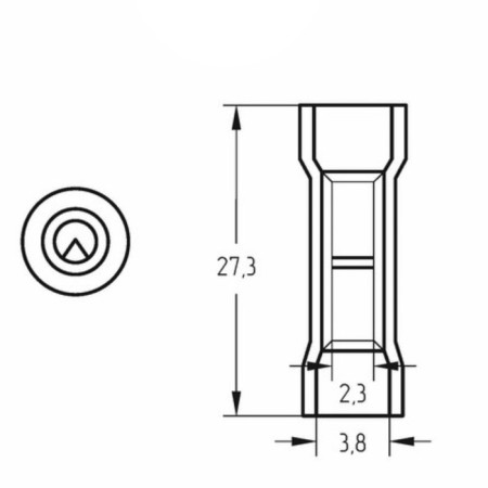 Connective sleeve isolated L-27.3 mm nylon 1.5-2.5 mm² (GSI (HS) 2.5/GSI-N 1.5-2.5) Blue Re-2