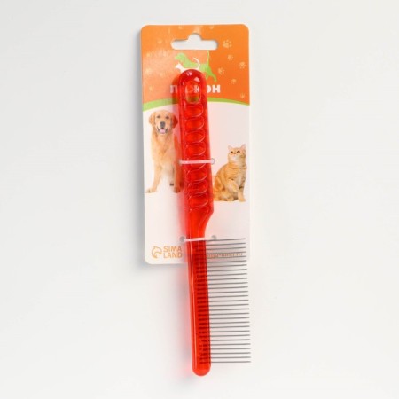 Combine comb “bubbles”, transparent, 20 x 3.6 cm, red-4