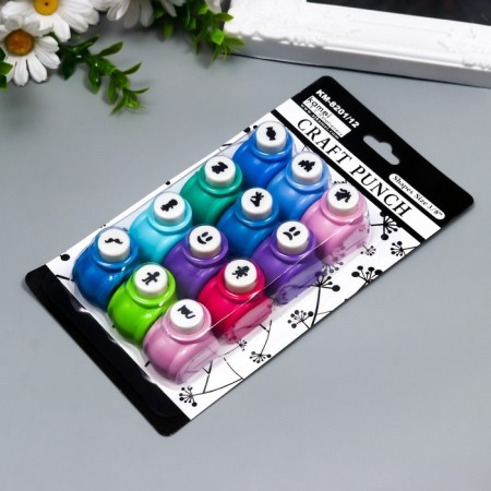 Set of curly holes 12 pcs Figure 1 cm MIX 21x10x3 cm-1