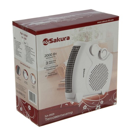 Sakura SA-0501, 2000 watts, vertical city, ventilation without heating, white-3