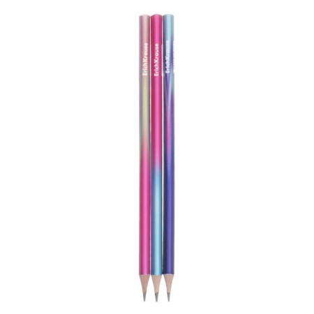 Pencil Chernographic Erich Krause "Coolray," Hb, wood. Griffel, d = 2.2 mm, round body, metallic mix-4