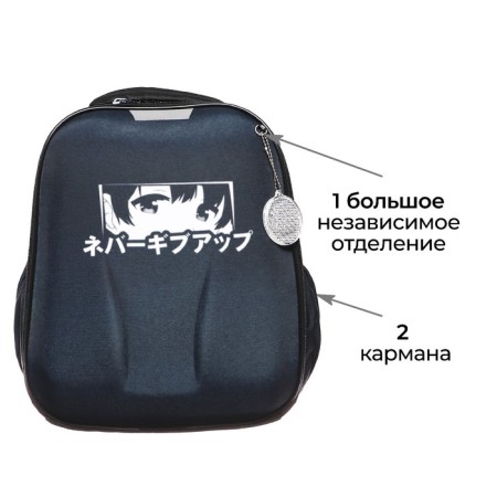 School backpack, 37 x 28 x 19 cm, calligrata volt "Anime Eye"-2