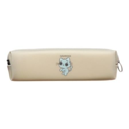 Penal soft, 1 compartment, 40 x 190 x 50 mm, voluminous, Colorio "Cat", silicone, gray-1