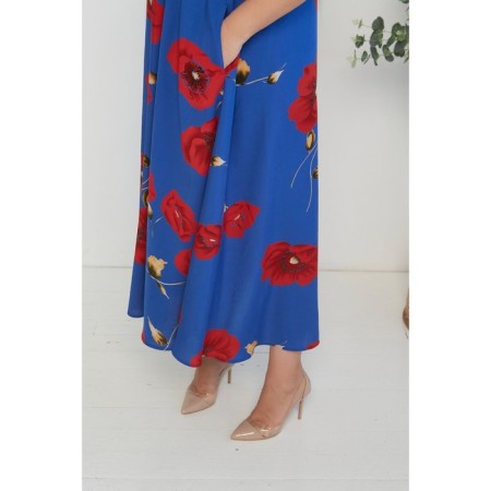 Women's dress, size 58, blue color-5