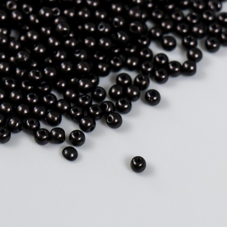 Set of beads "needlework" plastic, diameter 4 mm, 25 g, black