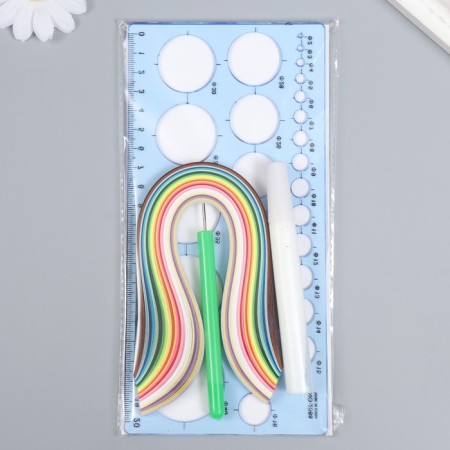 Quilling set (PVA glue, quilling tool, 240 strips 0.5 cm) mix-5