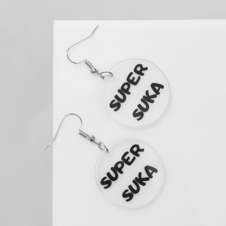 Acryl Earrings Super suka, black color-1