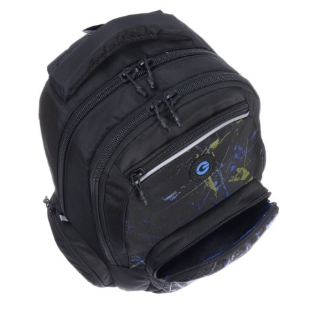 Youth backpack 41.5 x 29 x 18 cm, Grizzly, ergonomic back, laptop department, blue/khaki-9