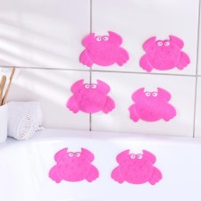 A set of mini-rings for the bathtub on the suction cups of the Krab, 9 × 12 cm, 6 pcs, color mix