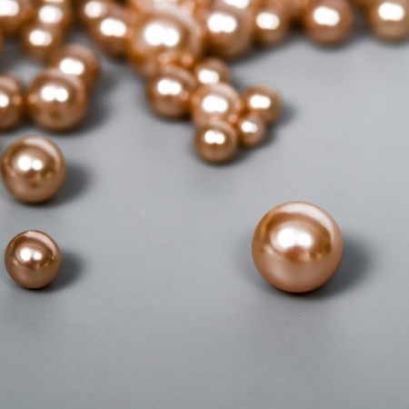 Decor for creativity plastic "Balls. Coffee" d = 3-8 mm, set 10 grams-1