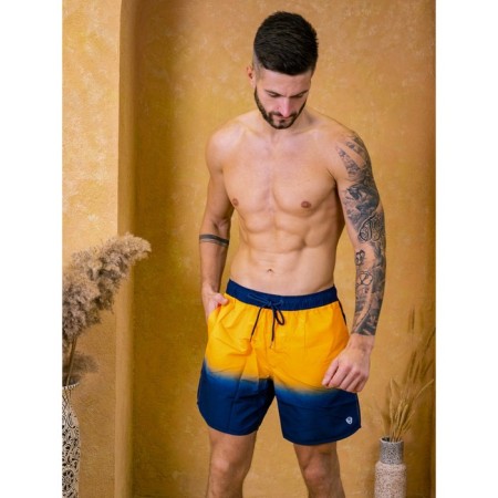 Male ISee shorts, size 50, blue, yellow color-1