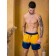 Male ISee shorts, size 50, blue, yellow color