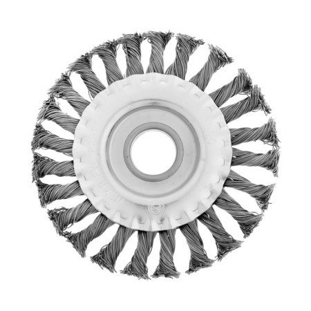 Metal brush for ushm tundra, twisted wire, flat, landing 22 mm, 125 mm-4