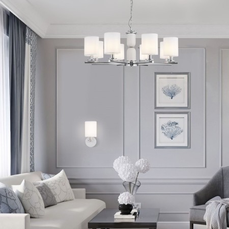 Ceiling Lamp Eurosvet Caprera 60146/8, E14, 8x40W, 820x820 mm, Nickel color-3