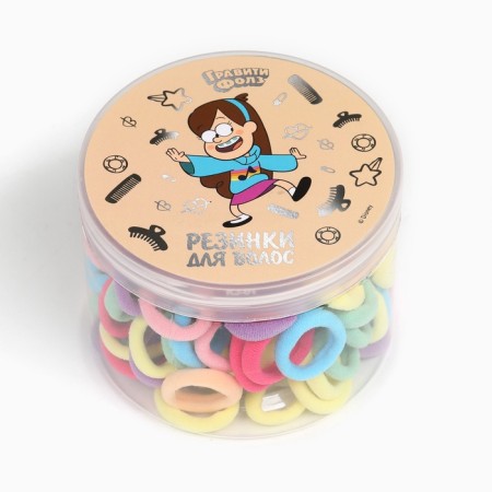 A set of hair rubber bands in a bank, 100 pieces, 1.5 cm, gravity farz-2