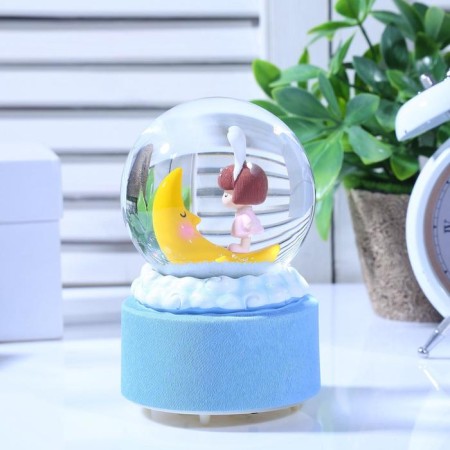 Souvenir Polystone Water Ball Light, music "Baby for a month" MIX 12x8.5x8.5 cm-3