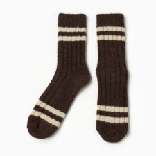 Women's socks from Mongolian wool, chocolate color, rr 34-36