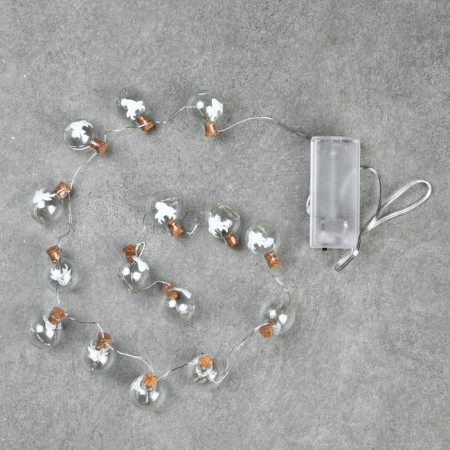 Garland “thread” 1.6 m with nozzles “Balls with a deer”, IP20, silver thread, 15 LED, glow of multi, Aah2-2