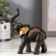 Souvenir Polystone "Elephant African Brown" gold ears 12x4.3x9.5 cm