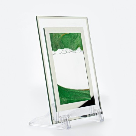 Sanding clock-picture "Andros", 18 x 13 cm, anti-stress, green sand-1
