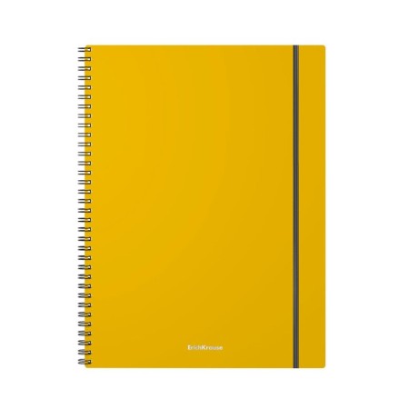 A4 notebook, 80 sheets in a cage on the crest Erichkrause Neon, plastic tellabox, offset block, whiteness 100%, mix-3