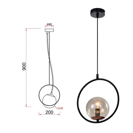 Lamp Misericordia 5147-201 1he14 40w Black/Copper-3