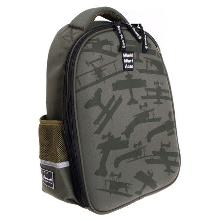 Frame backpack 38 x 30 x 20 cm + pencil case, Bruno visconti "military pattern. Defenders of the sky"-1