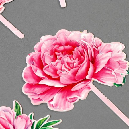 Decoration for the cake "Happy holiday", flowers-4
