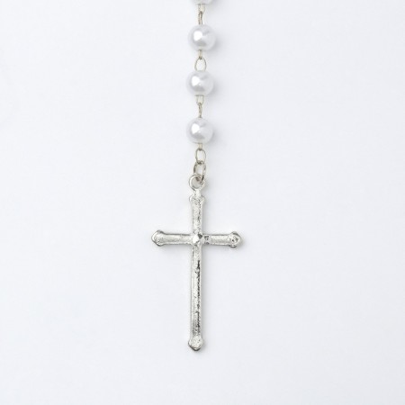 Pearl pearl "cross" color silver, 40cm-3